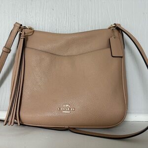 Coach Beige Leather Shoulder Bag